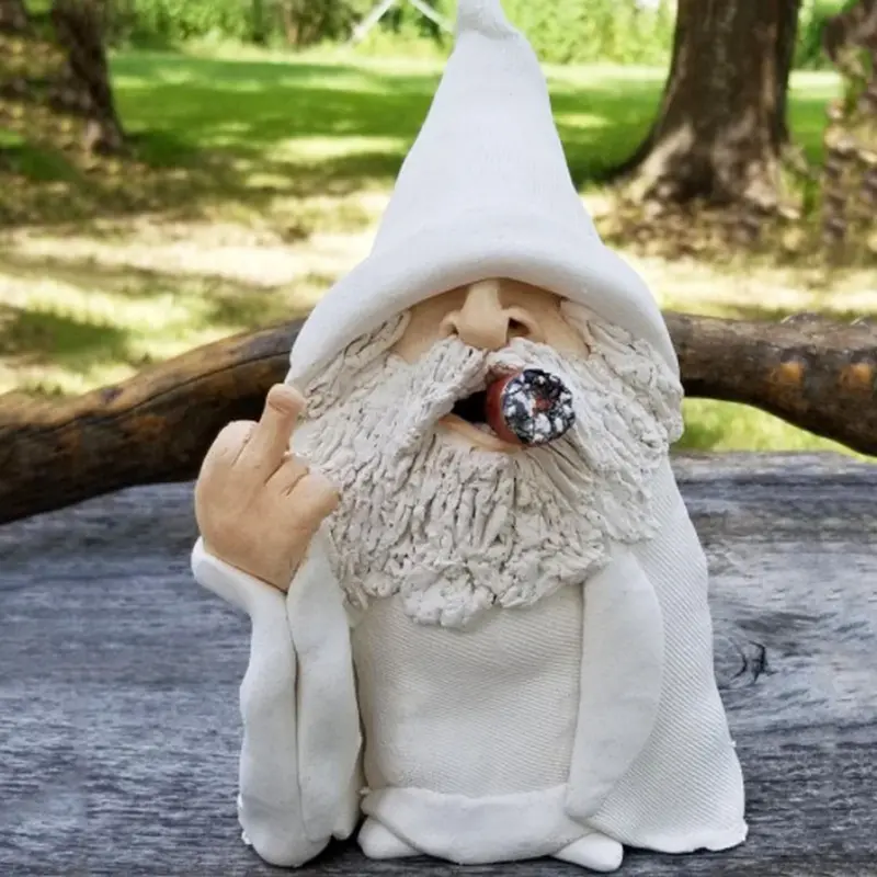 Creative White Dwarf Resin Ornaments For Indoor Or Outdoor Garden Decoration