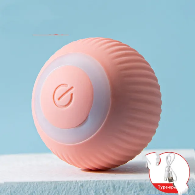 USB Rechargeable Gravity Electric Rolling Ball Electric Cat Toy Rolling Ball Pink - Shop at LoveMi