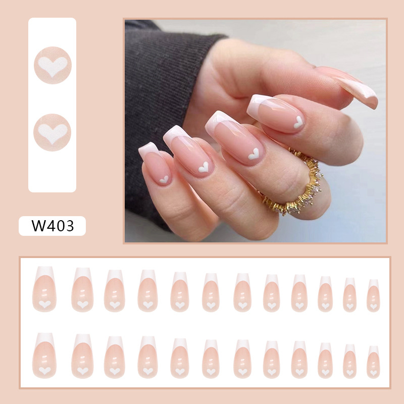 Title 5, White French Shiny Nail Sticker