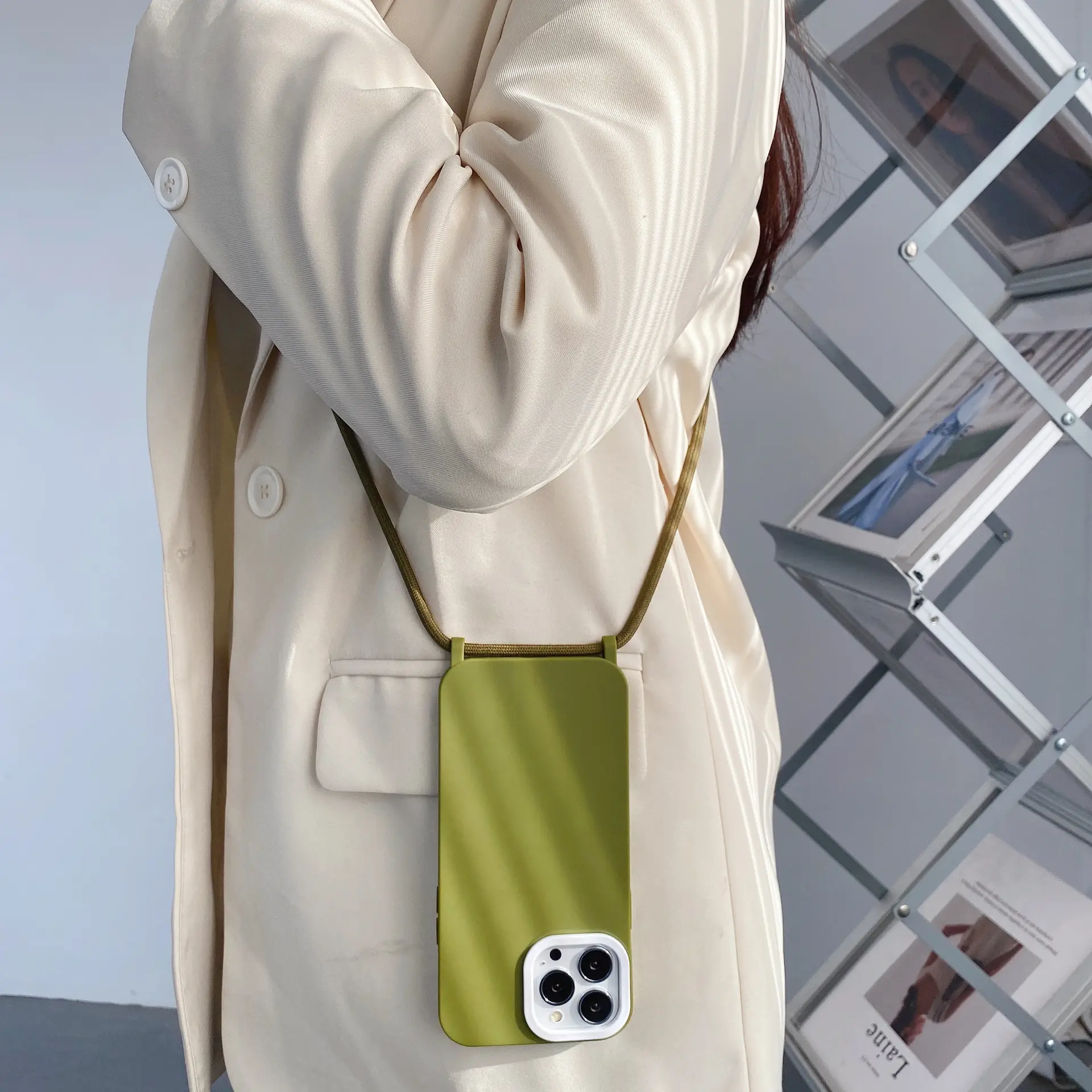 Solid Color Lanyard Crossbody Soft Shell