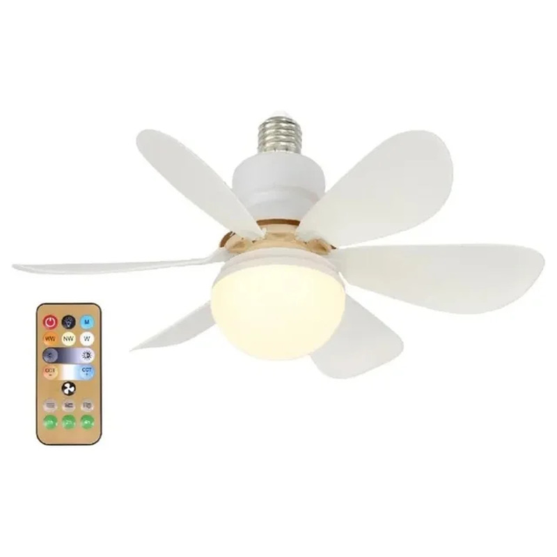 Modern Led Ceiling Fan With Light Dimmable E27 Bedroom Living Room Fan Lamp 30W