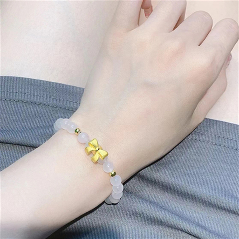 Title 4, 14k Gold Bow And Tian Qingyu Bracelet