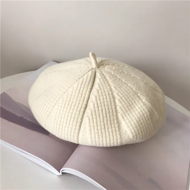 Women's Korean Style Autumn And Winter Woolen Beret White - Shop at LoveMi