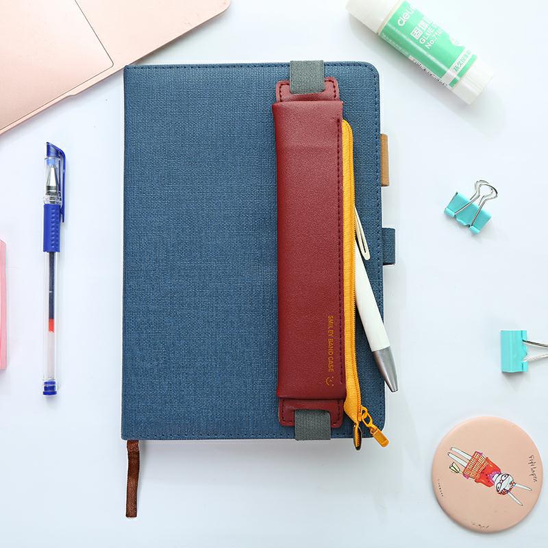 Title 7, Leather elastic buckle book and pencil case