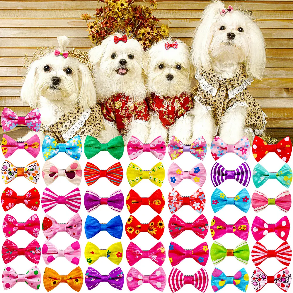 Pet Hairpin Headwear Dog Cat Ornaments Bow