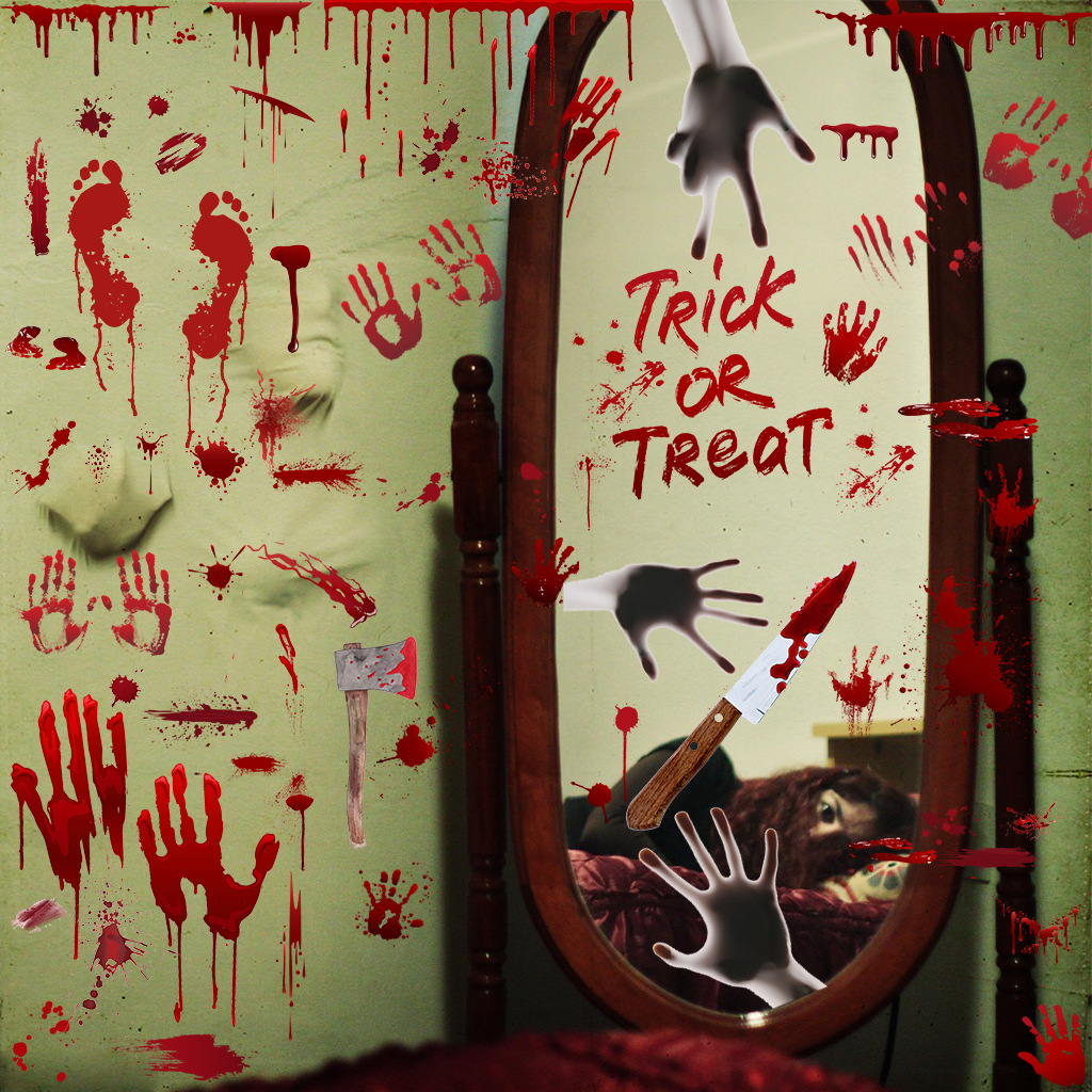 PVC Horror Halloween Wall Sticker (1Style-6PCS)