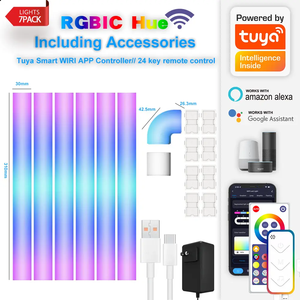 RGB Splicing Remote Control Smart Creative Atmosphere Light Wall Light
