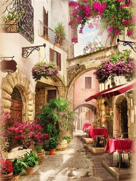 Street Theme Diamond Painting Full 5D Embroidery Landscape Home Decoration - Square