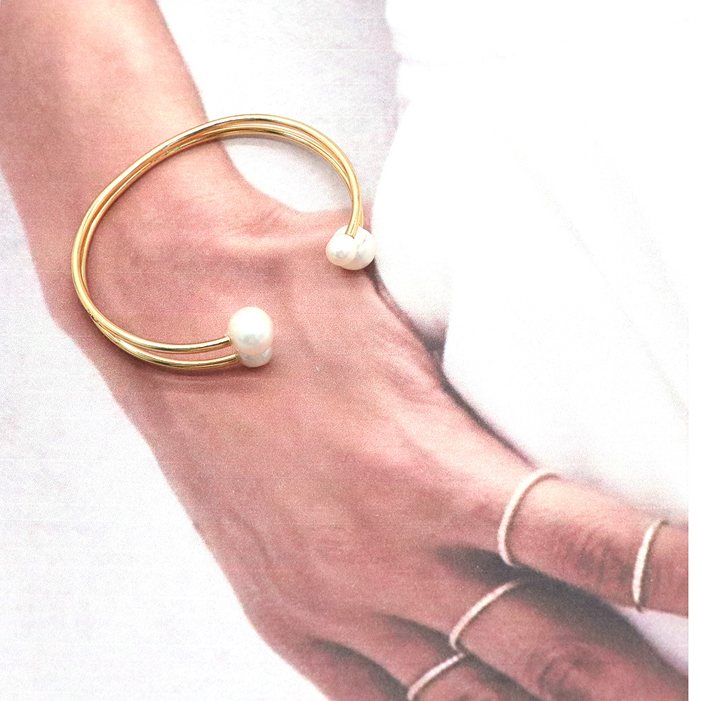 Copper-plated Real Gold French Double-layer Personality Simple Ins Style Jewelry