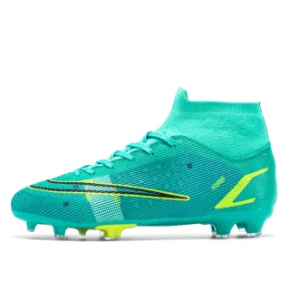 Football Boots Men's High Top AG Spike Artificial Turf - Green