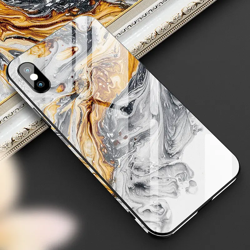 Abstract Art Tempered Glass Cartoon Painted Shell