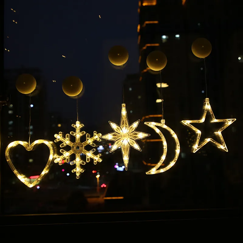 Star String Lights LED Christmas Curtain Lights Indoor Bedroom Home Party Decoration Snowman Christmas Tree Holiday Lights – image 4
