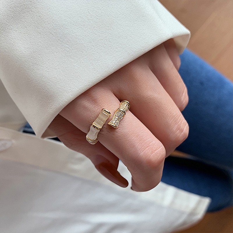 Double Heart Floral Zircon Ring