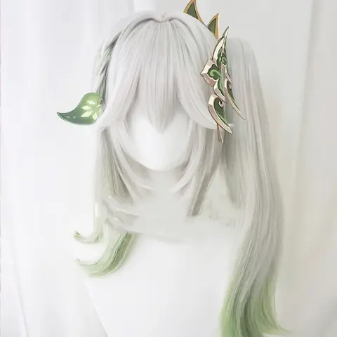 Grass God Nasida Gradient Simulation Scalp Single Ponytail Cosplay