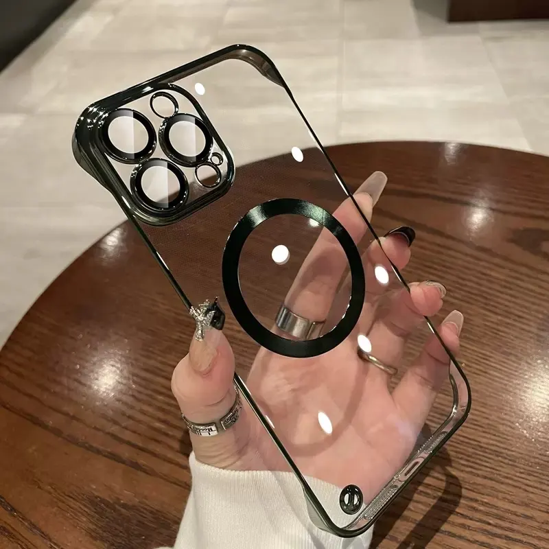 Dustproof Net Electroplating Frameless Phone Case Magnetic