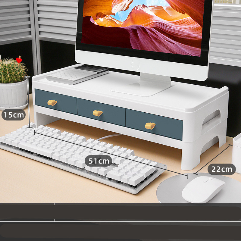 OrganiBoost Pro Monitor Stand with Drawers - Desktop Organizer | Shop Now on CyberRigStore.com