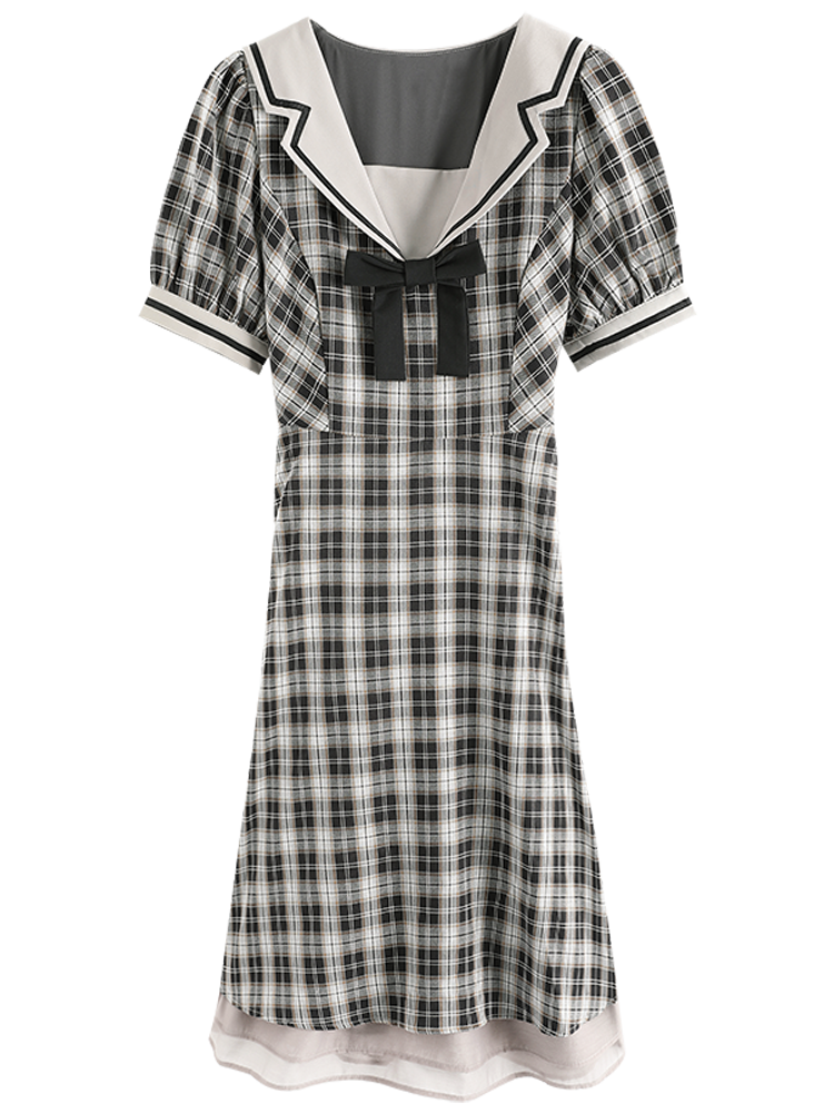 Small Waist Skirt With Puff Sleeve Design