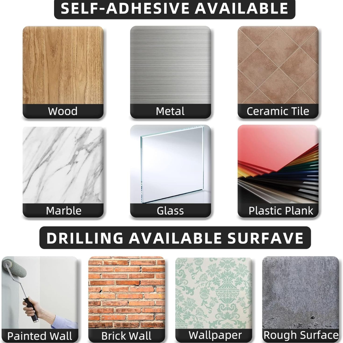 Paper Towel Holder Self Adhesive Or Drilling Matte Black Upgraded Aluminum Kitchen Roll Dispenser Under Cabinet Lighter But Stronger Than Stainless Steel — foto 6