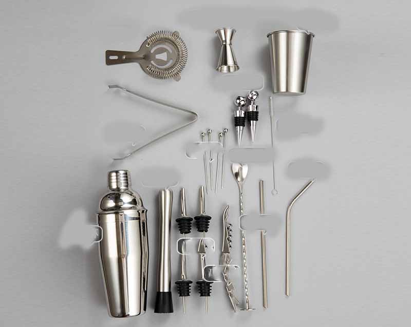 Title 8, Household Simple Cocktail Shaker Set 22-piece M...