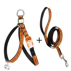Pet Cat Bell Chest Strap Haulage Rope Package Vest Small Dog Teddy Leash - Orange - View 1
