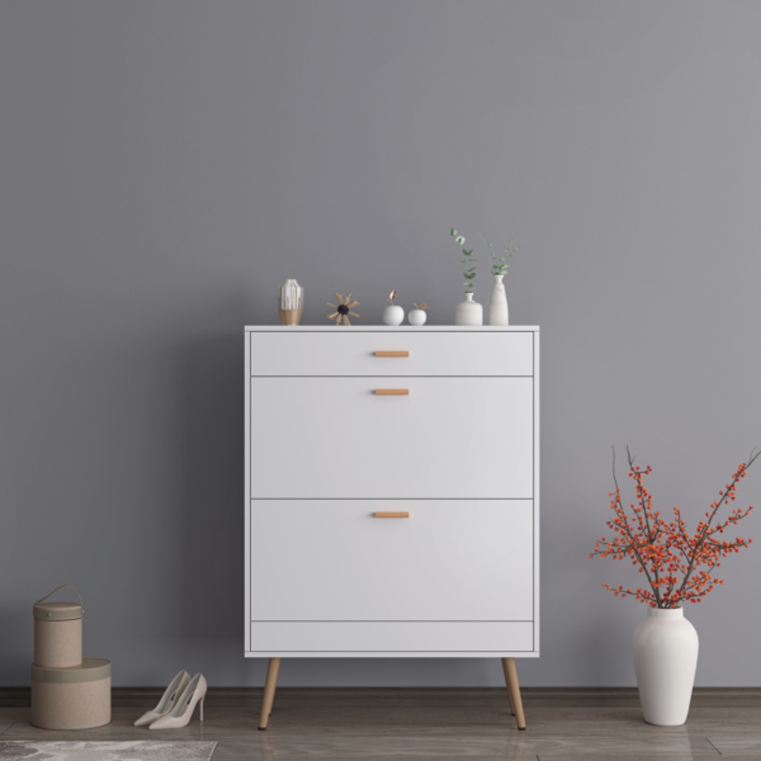 Shoe Cabinet, 16 Pair Shoe Rack Storage Organizer With 2 Flip Drawers, White... 3