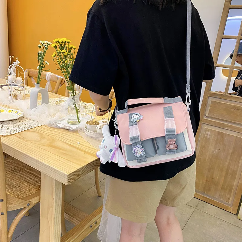 Mori Is A Girly Soft Girl Style Cross Body Bag With Cover - Pink