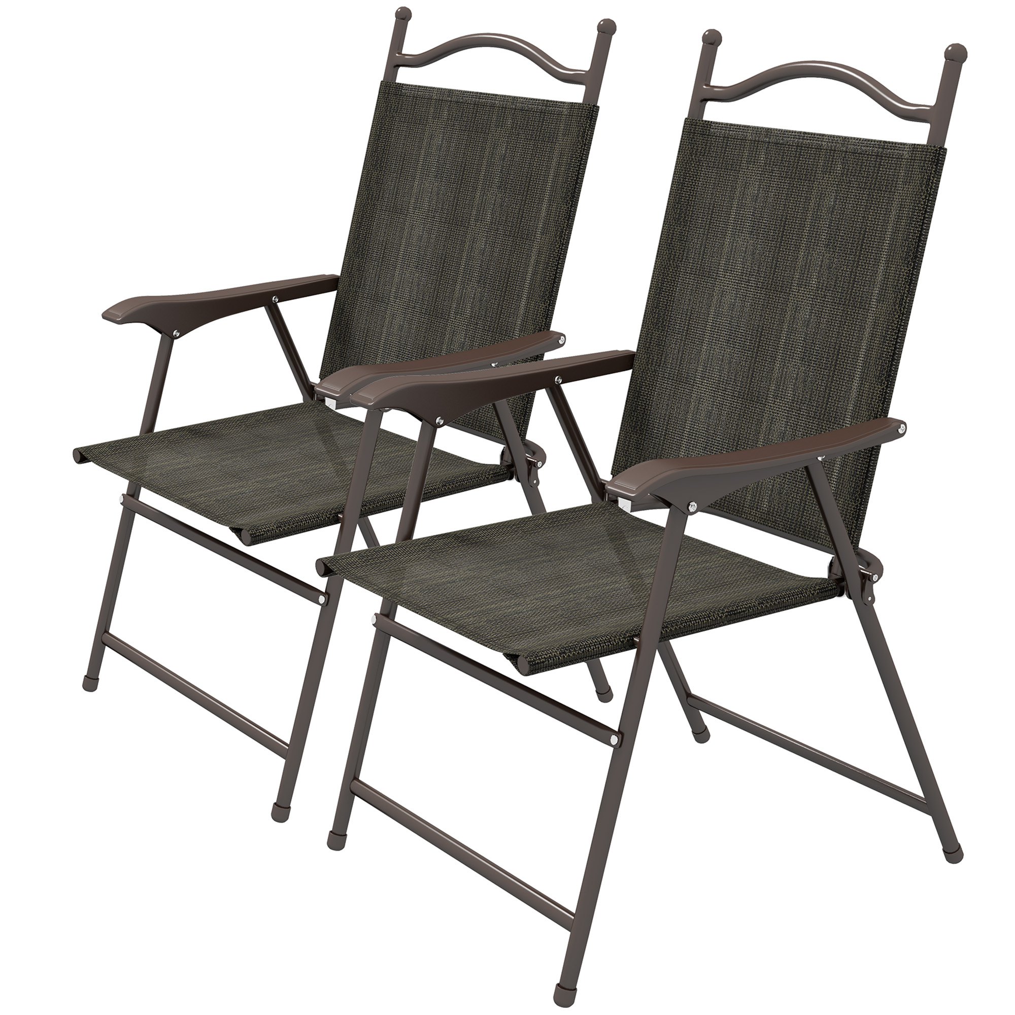 Two Foldable Garden Chair Sets, Mesh Seats — image 2