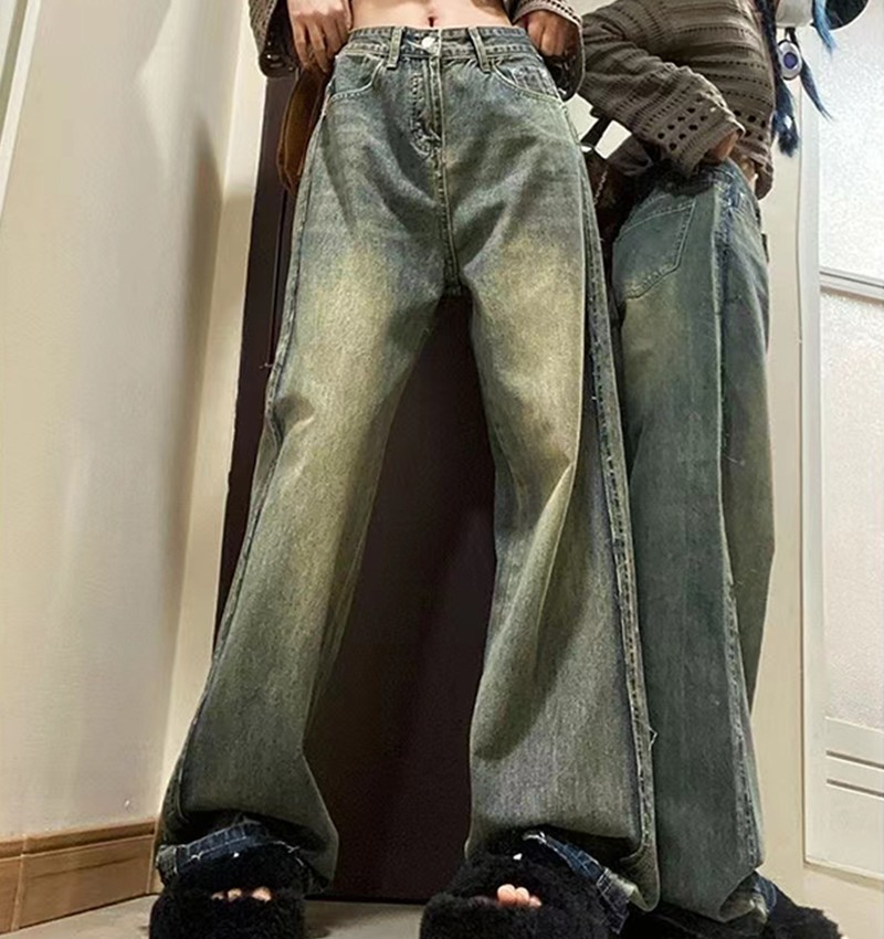 Women's Vintage Loose Straight Leg Jeans Blue - Shop at LoveMi