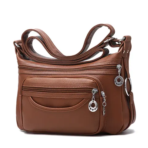 Women Work Bag Multi-pocket Messenger Bag with Zippers Daily