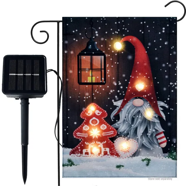 Lighted Christmas Garden Flag For Outside, Led Snowman Garden Flag, Winter Yard Flag 12x18 Double Sided For Outdoor Yard Porch Lawn Elegance3 - Shop at LoveMi