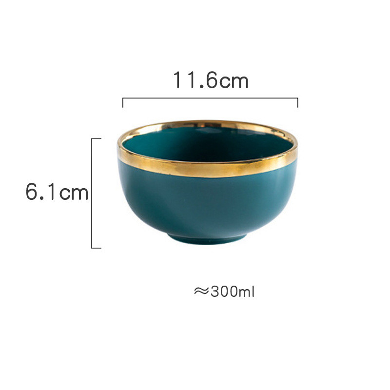 Title 5, Ceramic Tableware Electroplated Gilded Round Ba...