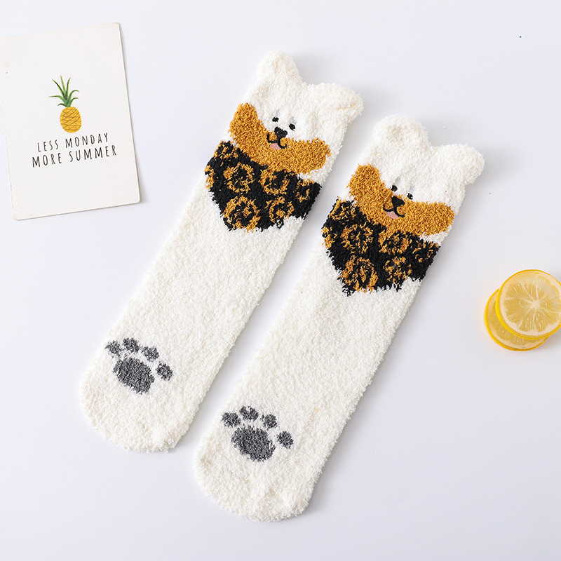 Title 7, Coral fleece cute puppy cartoon socks