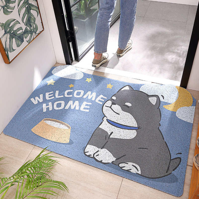 New Cartoon PVC High Elastic Silk Hoop Door Mat