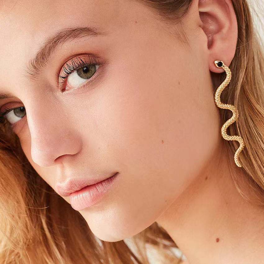 Ins Design Sense Zodiac Snake Earrings Jewelry