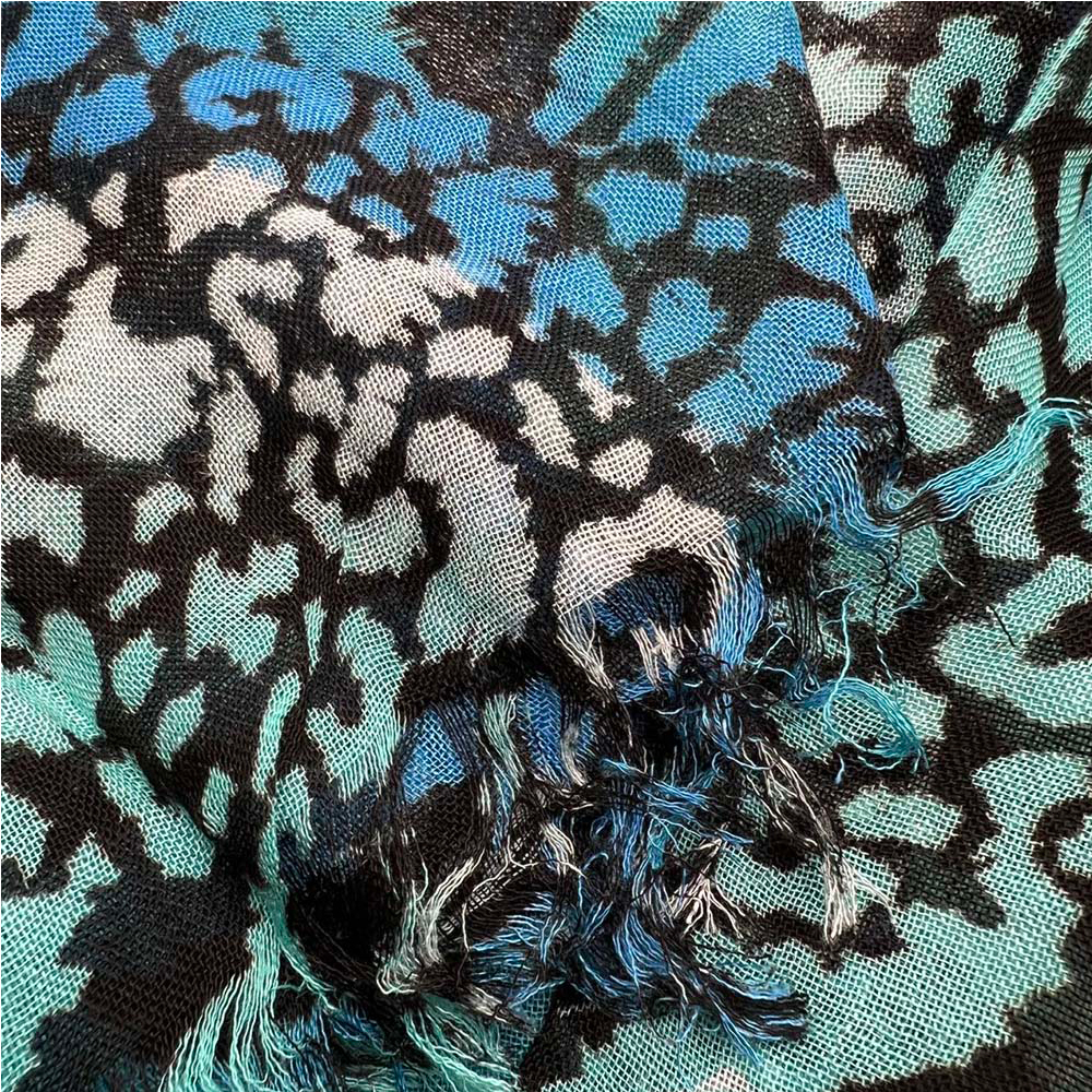 2pcs Aqua Blue Geometric Long Boho Scarf,Turquoise Printed Scarf,Versatile Everyday Scarf ,Pairs With All Casual Outfits,Office Appropriate Subtlety For Women Men