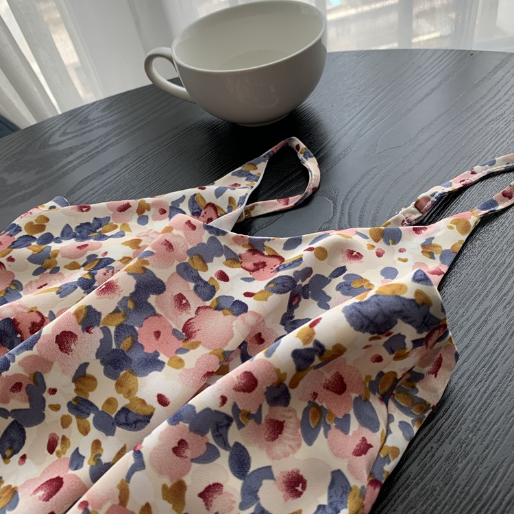 Draping Chiffon Retro Floral Female Sling