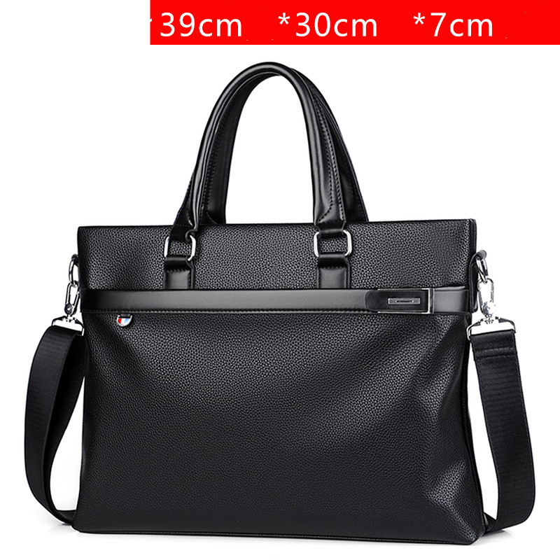 Large Capacity Business Handbag Men's Soft Leather Briefcase — foto 2
