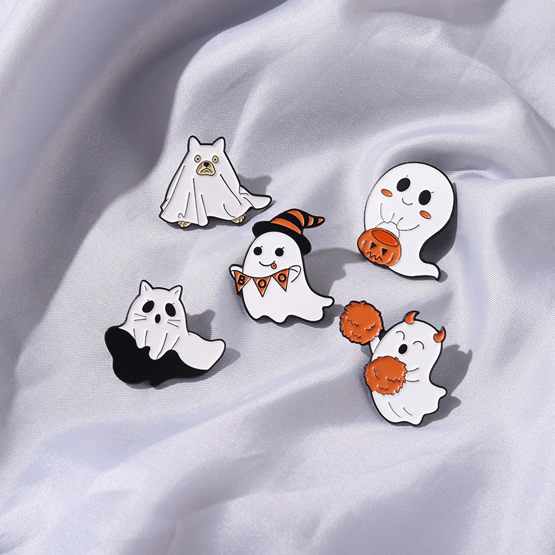 Title 5, Cartoon Halloween Cute Ghost Pumpkin Lamp Shape...