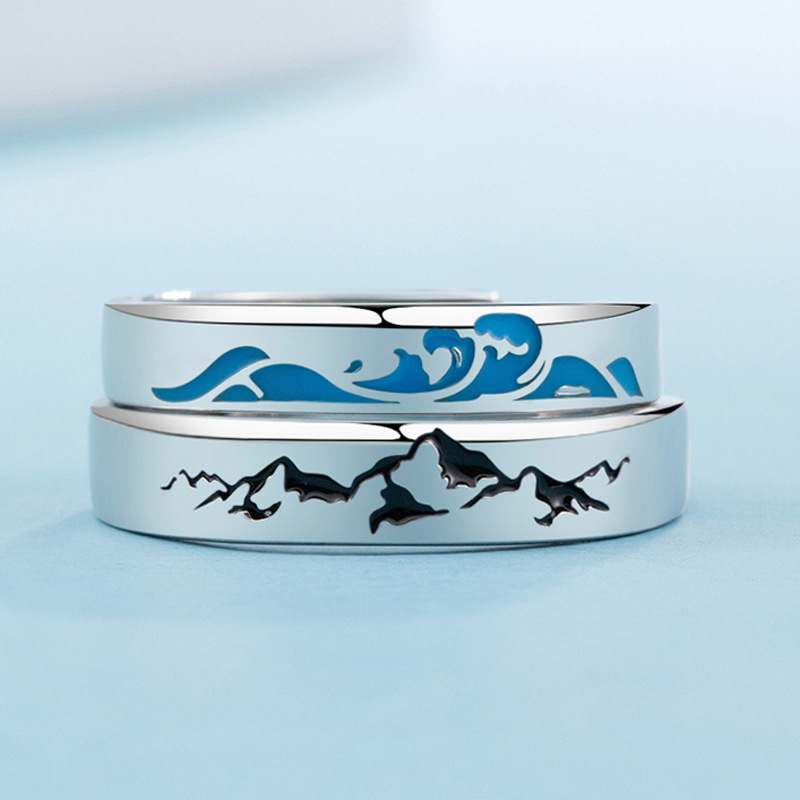 Couple Ring Female 925 Sterling Silver Pair Ring