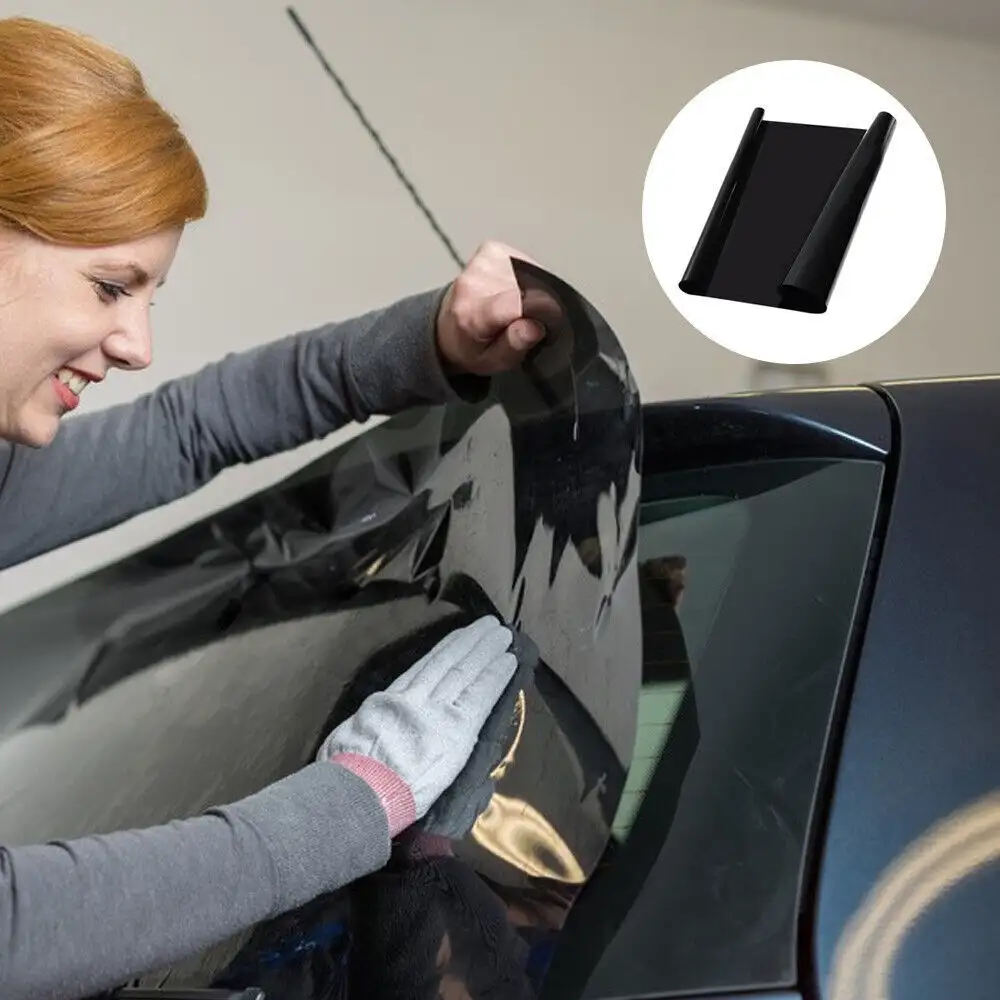 CAR WINDOW TINT FILM KIT TINTING SUPER DARK BLACK LIMO  75CM X 6M UK