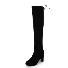 Black Knee High Boots For Women Shoes High Heel Long Boots - Black - View 1