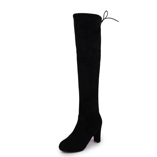 Black Knee High Boots For Women Shoes High Heel Long Boots Black - Shop at LoveMi