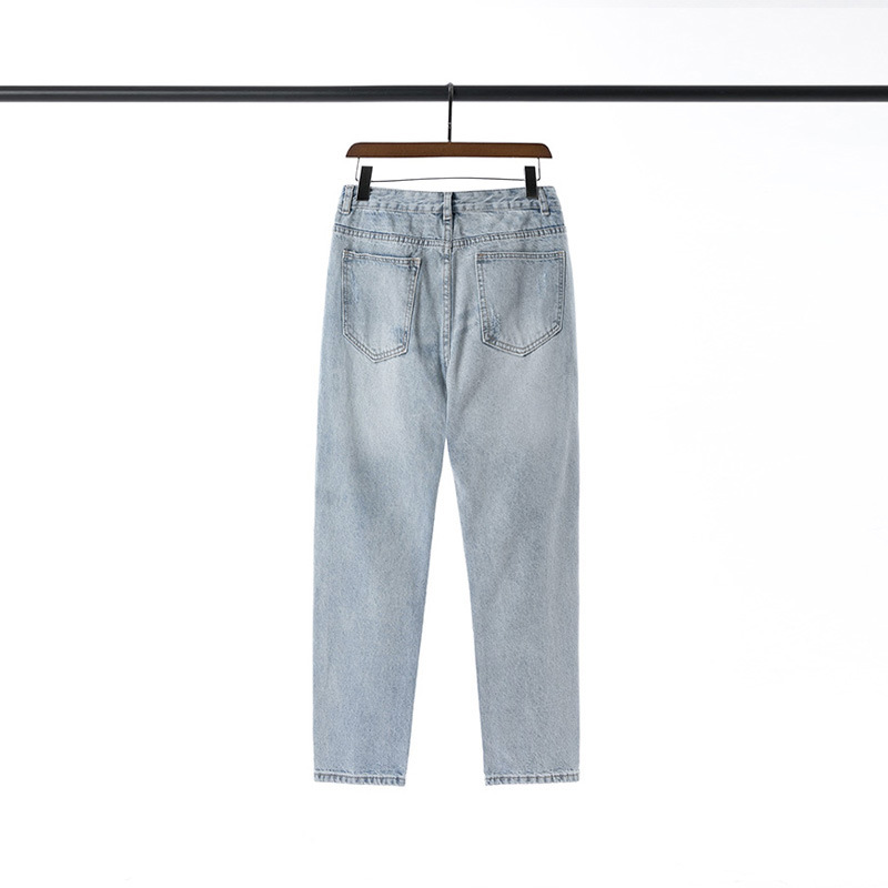 Title 7, Classic Washed Old Knife Ripped Denim Length Je...