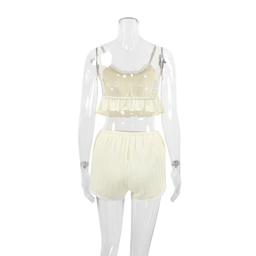 Lace Spaghetti-Strap Vest and Shorts Set, picture 2 of 6