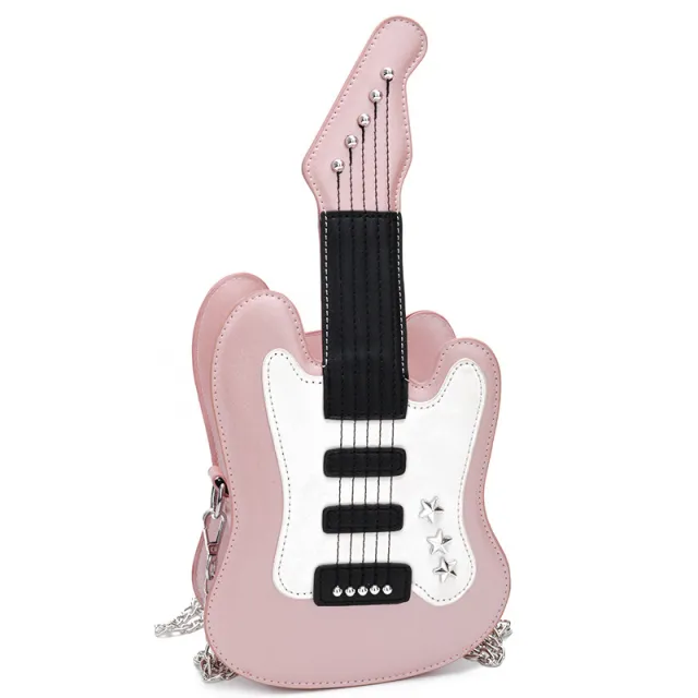 Ladies Mini Guitar Shape Portable Pouch Pink - Shop at LoveMi