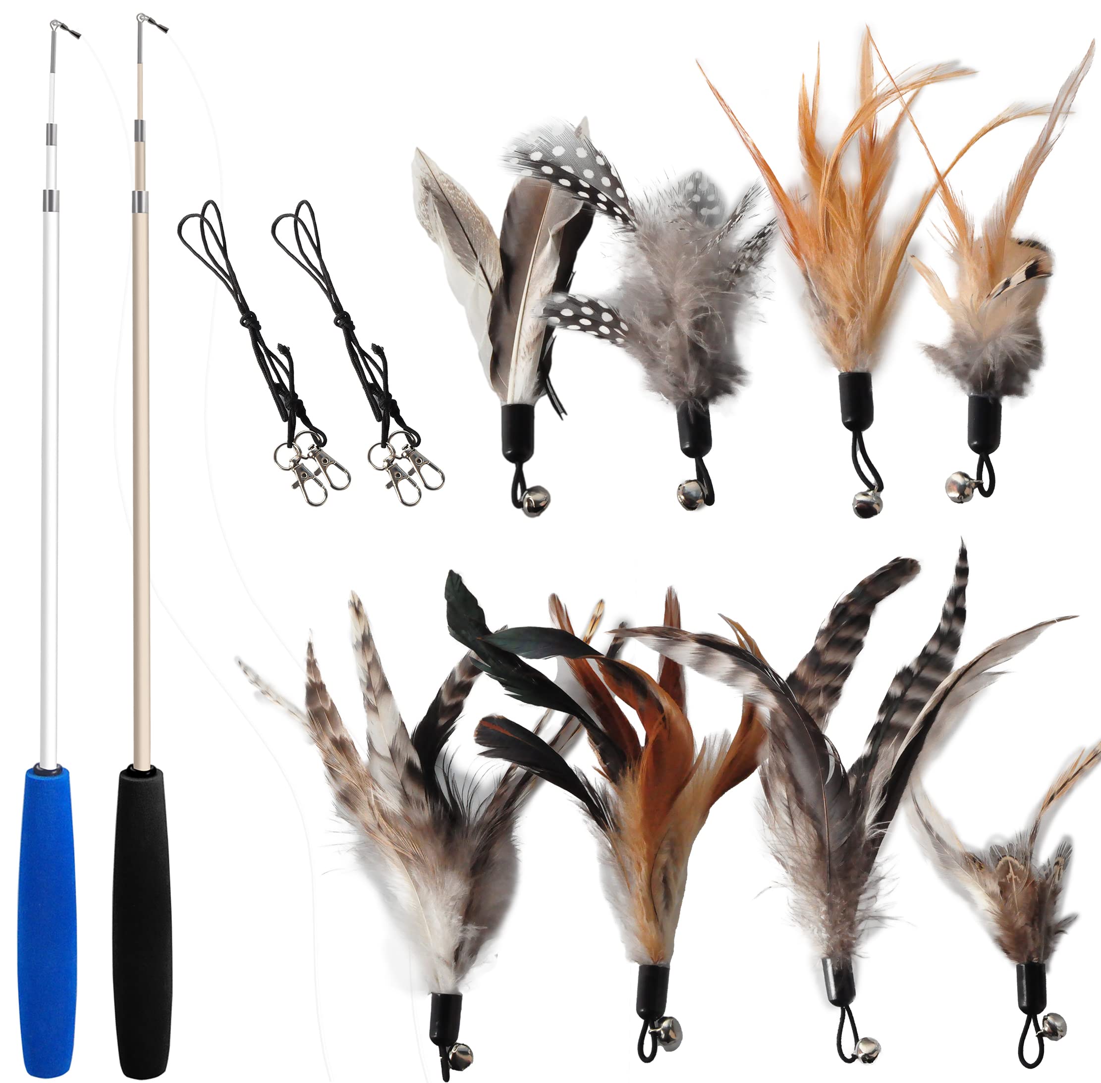 Natural Feather Cat Wand Toy