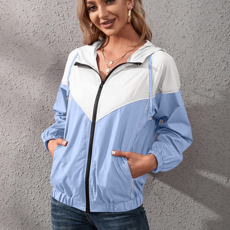 Women's Jacket Hooded Waterproof Jacket Coat Top Blue - Shop at LoveMi