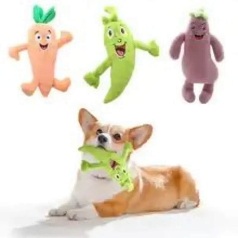 Plush Soft Dog Toy Vegetable Paradise Squeaky Chew Toy