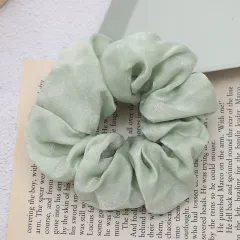 Sweet And Girly Solid Color Large Intestine Hair Ring Headwear - Green - View 1