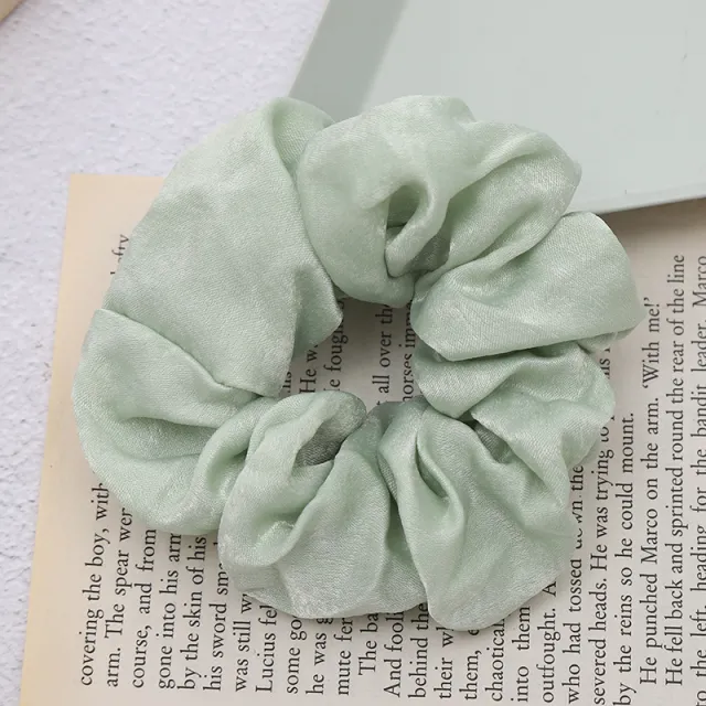 Sweet And Girly Solid Color Large Intestine Hair Ring Headwear Green - Shop at LoveMi